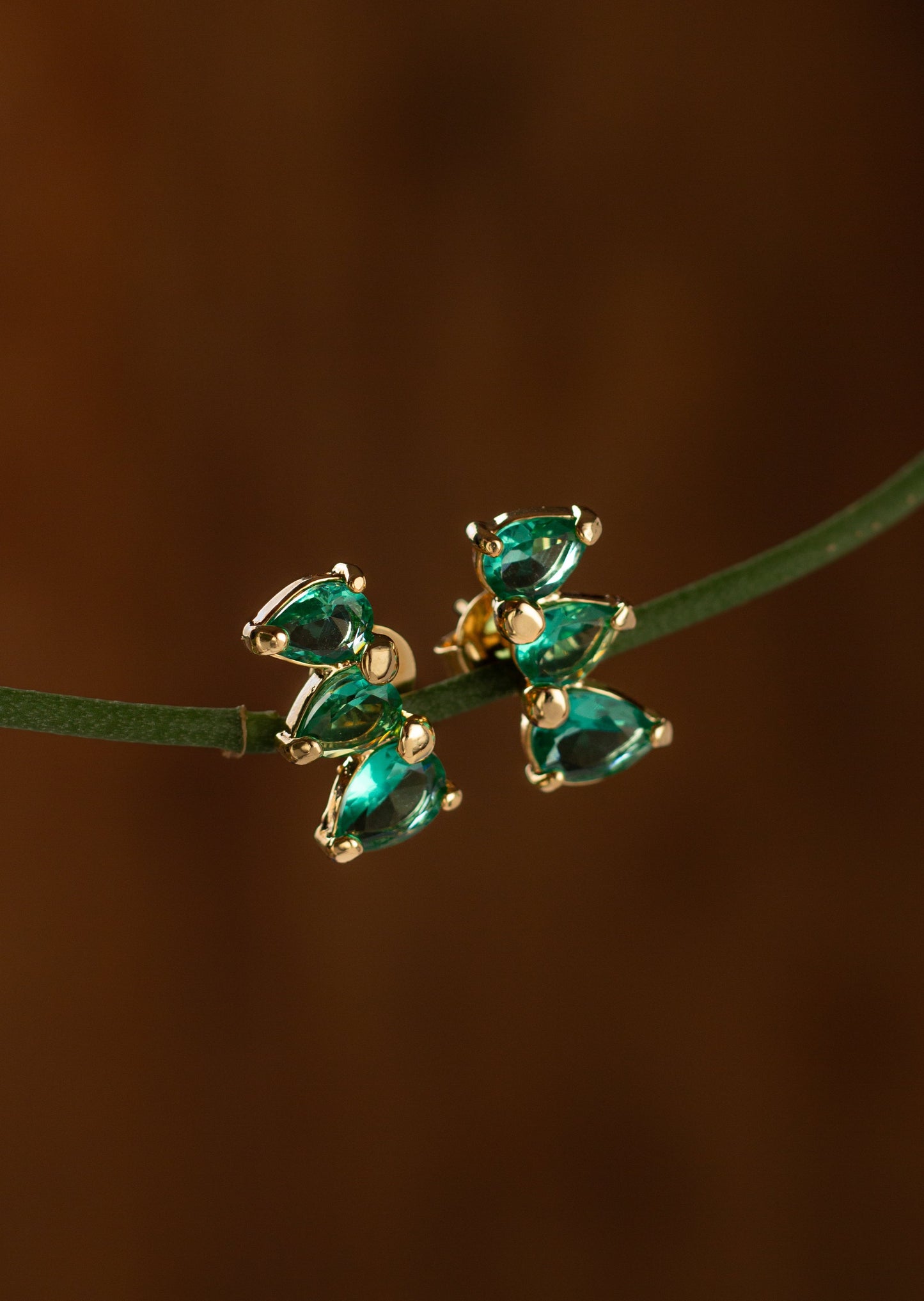 Emerald Trio Earrings